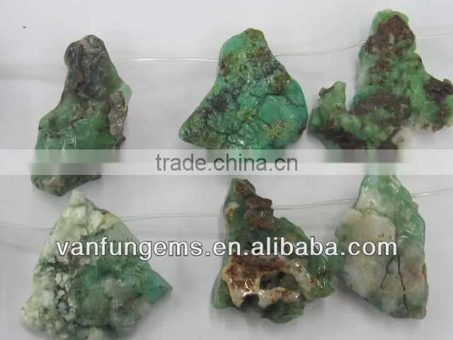 Natural Gemstone Beads Chrysoprase Rough Nuggets