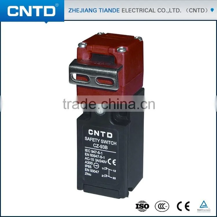 CNTD Waterproof CZ-93 Series 2NC Safety Interlock Limit Switch with Key 15A 250V (CZ-93B)