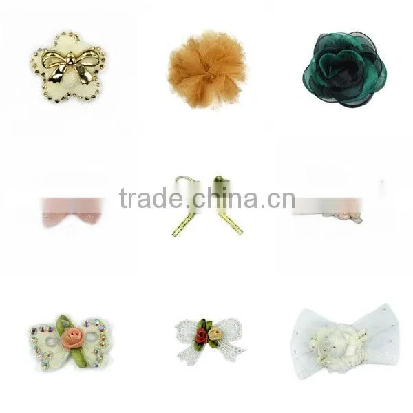 Mini cute pink ribbon rose flower for hair fascinators