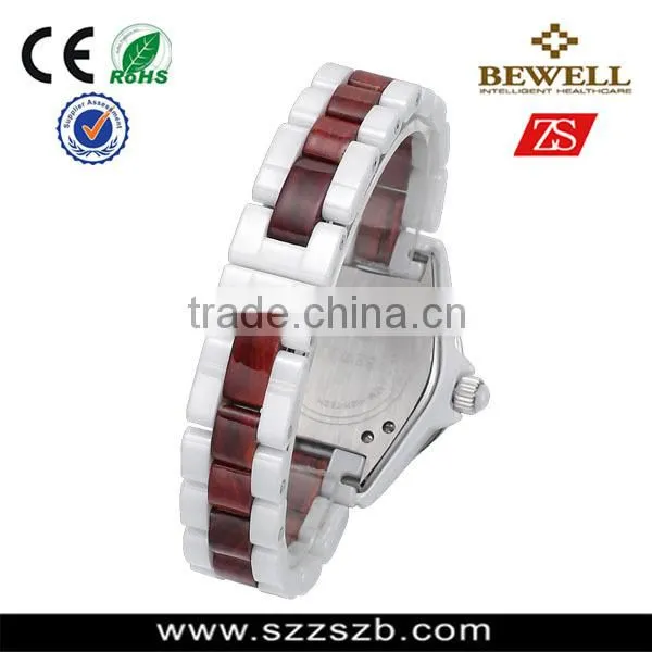 Custom sapphire crystal ceramic watch,wood and vogue ladies ceramic watch