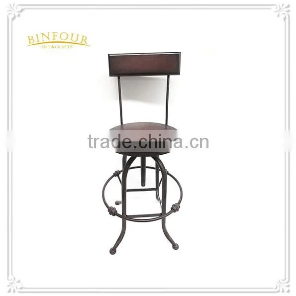 cheap metal frame wood top armchair for home deco