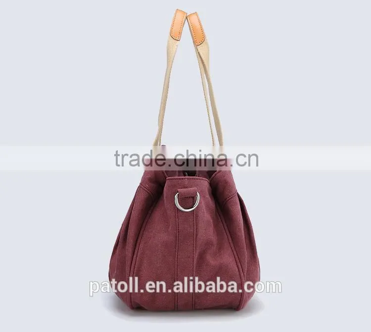 Alibaba China high quality round utility canvas tote bag round canvas bag