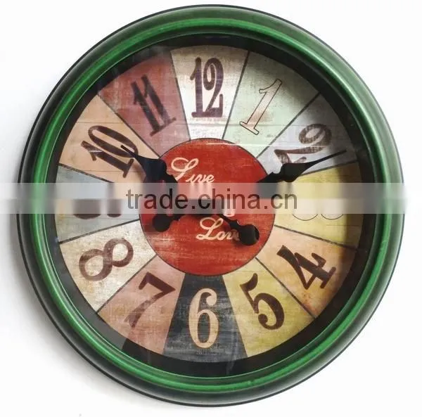 Dia 39 cm Country Style Round Metal Wall Clock