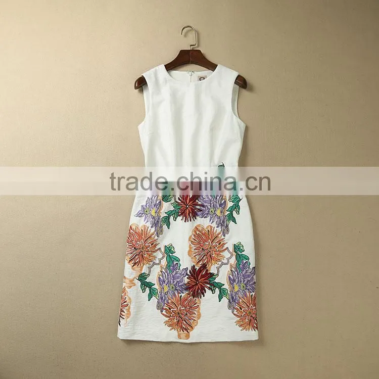 2015 Fashion Casual embroider summer short women dress