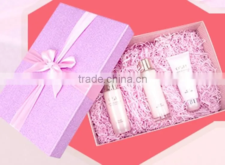 Fashion design paper gift box with lid/ribbon/bowknot elegant gift box