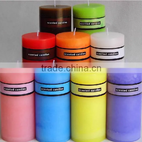 wholesale colored and scented giant pillar candles