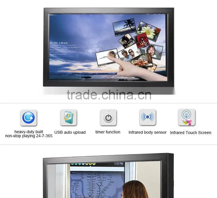 FlintStone 22 inch industrial advertising player, metal casing video screen monitor, commercial advertising display