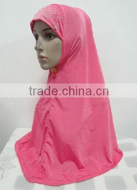 H110 latest muslim hijab with flower rhinestone design on back