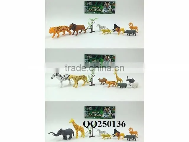 12pcs animal set toy,plastic funny animals toy set