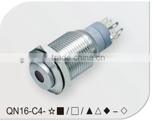Dot illuminated 16mm push button switch
