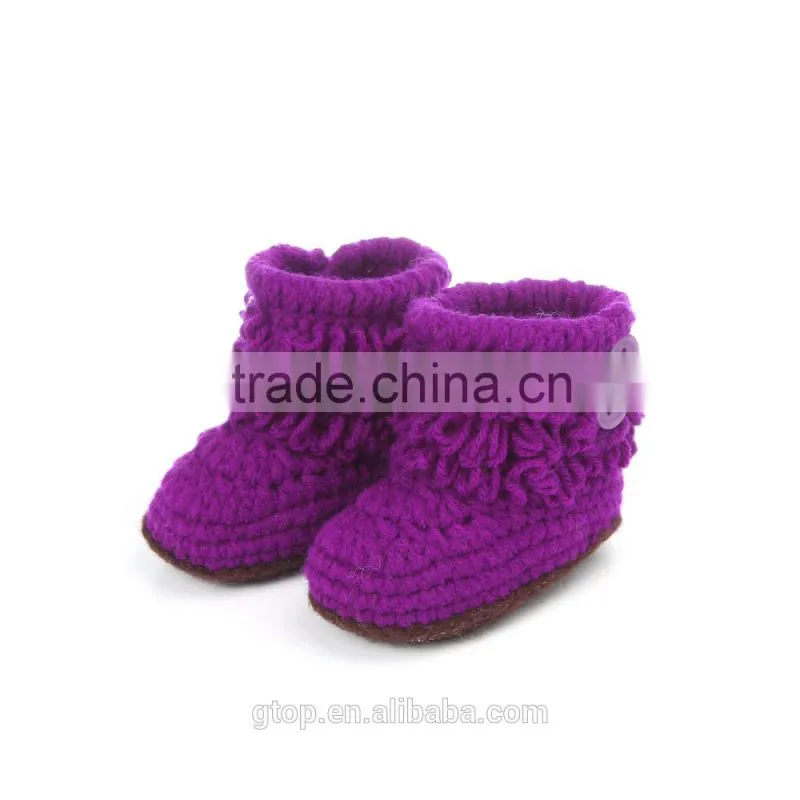 Baby Handmade Crochet Boots Shoes Supplier for 1-10 months old B-0004