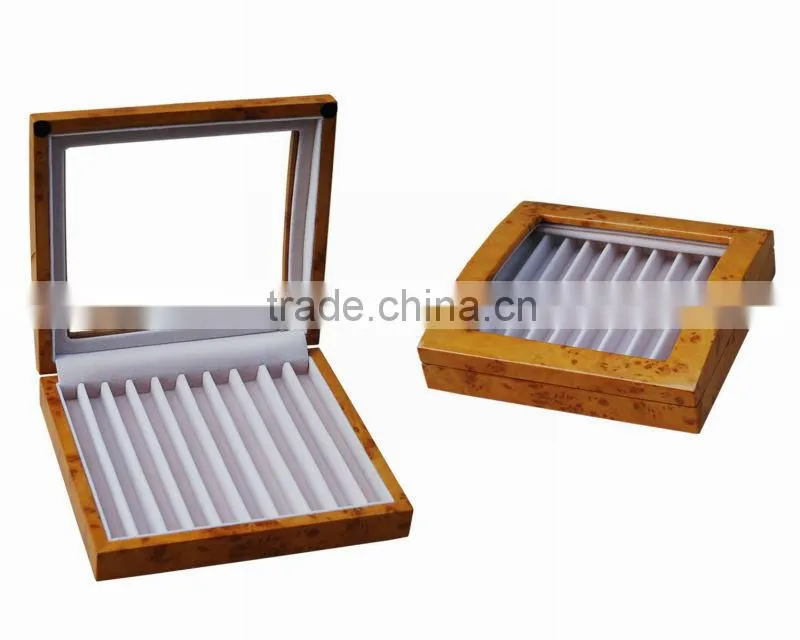 Luxury khaki pen case with window