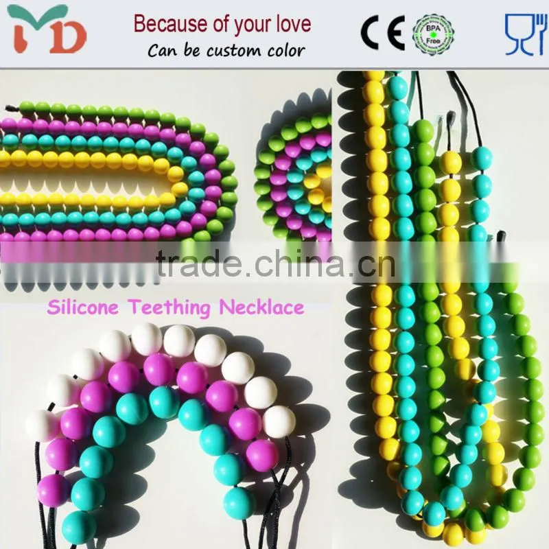 2015 silicone baby jewelry, chew bead silica gel