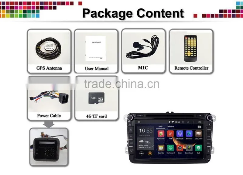 8'' 2 DIN Android4.4.4 car dvd android passat