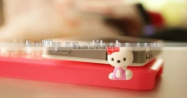 2013 the most cute 3D mini cartoon design silicone earphone dust plug