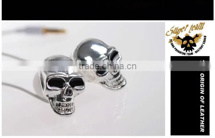 ULDUM metal skull earphones with Mic for iphone 5 earphone wired TPE 3.5mm plug jack