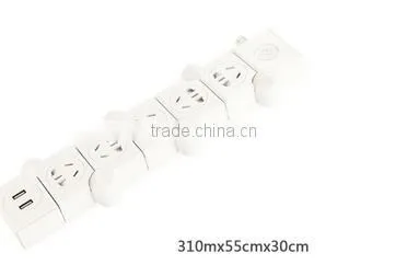 2016 Hot sale power strip/bending pivoting power strip/Rotating Extension Socket