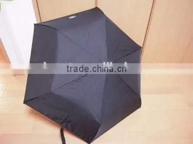 Aluminium Cheap Advertising 3 Folding Black Promotion Umbrella