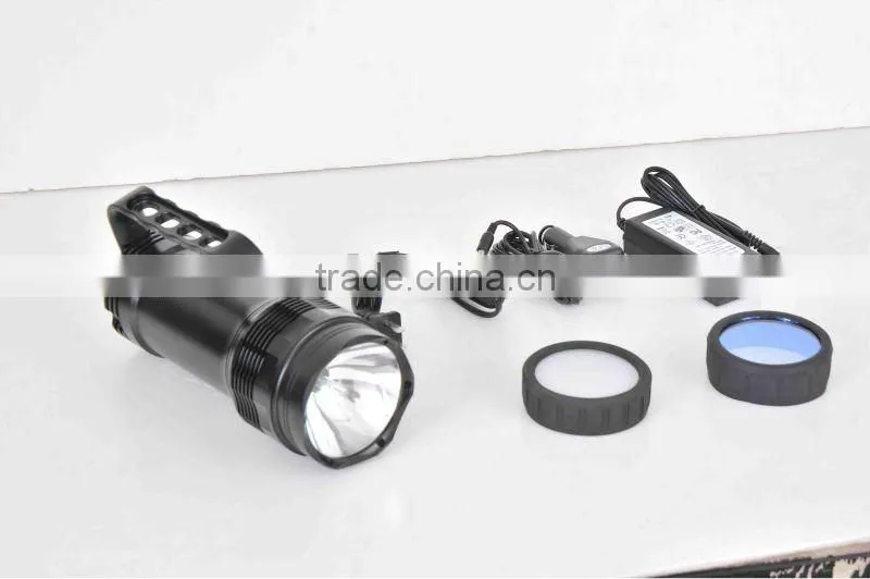 uner the water 120meters most professional high power HID 55W 5000LUMEN piezo switch diving torch