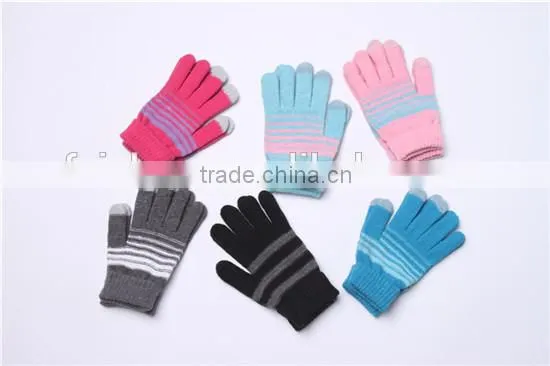 Screen Touch Gloves for Men Women Winter Stripe Gloves Fashion Gloves, 6 colors