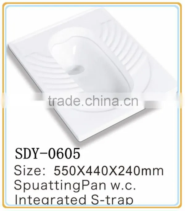 wholesale bathroom squatting wc pan toilet with trapway ceramic pan