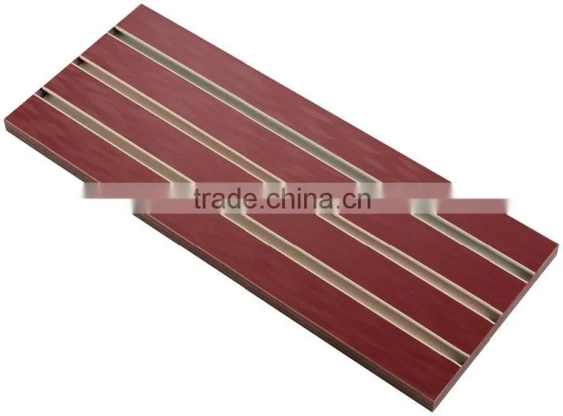 MDF Slatwall Melamine Panel with Aluminum Extrusion Inserts