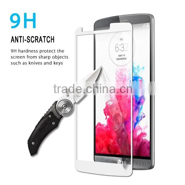 Full cover tempered glass screen protector for lg g3, for lg g3 full covered screen protector