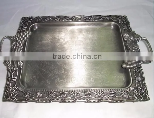 sterling silver holloware metal salver silver plated serving trays for wedding tableware service tray