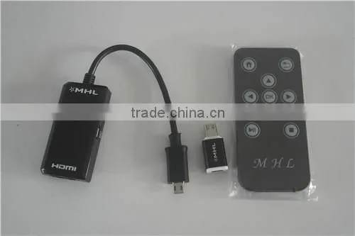 MHL Micro USB to HDMIHDTV Adapter + Remote Control For Samsung cabletolink top quality