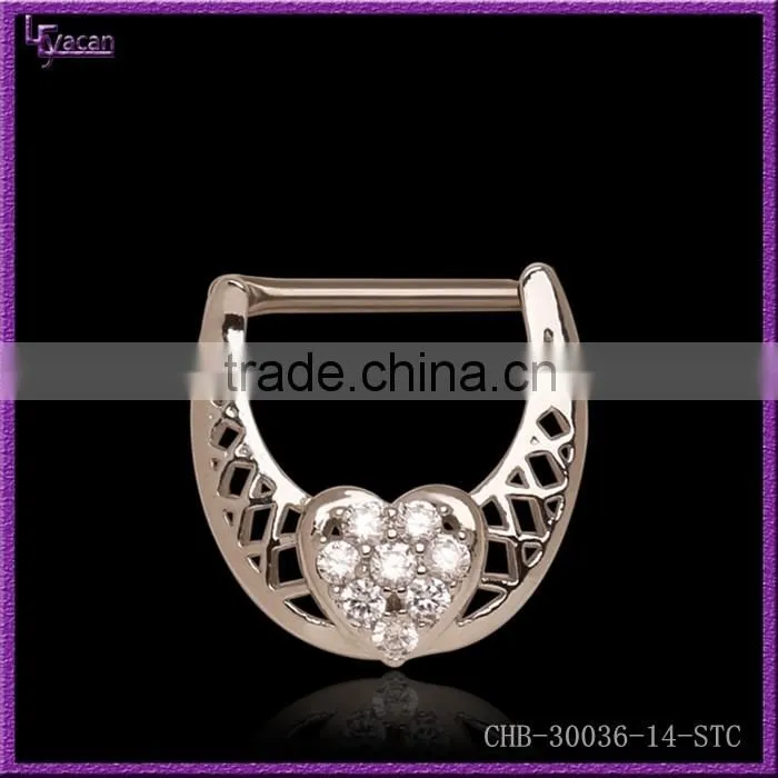 14G 316L Surgical Steel Hear Shape Nipple Shield Nipple Piercing