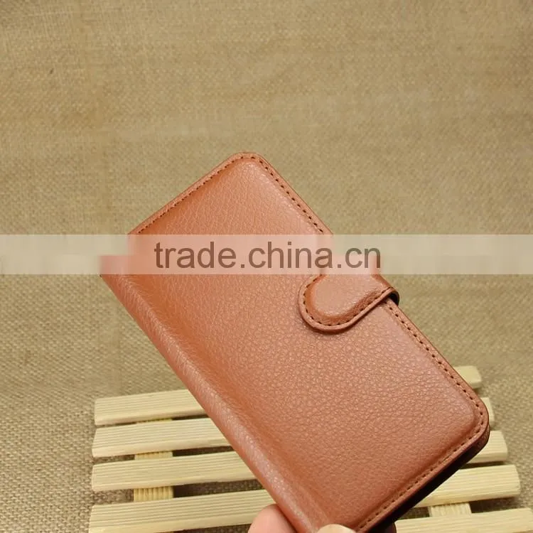 Factory Price Lichee Leather Pouch Wallet Case Folio Stand Cover For Samsung Galaxy S5 mini