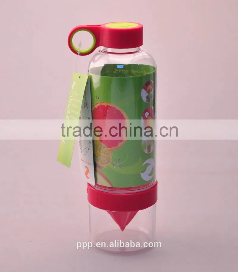 fruit infuser water bottle/ plastic lemon water bottle/ insulated plastic water bottle