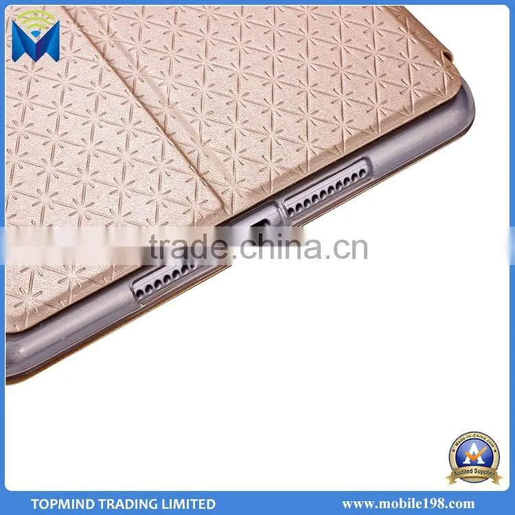 Diamond-shaped Style Flip Wallet Leather Case for iPad Mini 4 with Window View