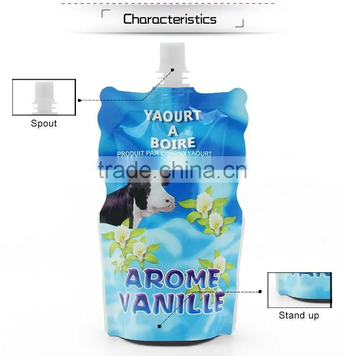Hot sell color printing wholesale squeeze pouch with spout for baby liquid food in factory
