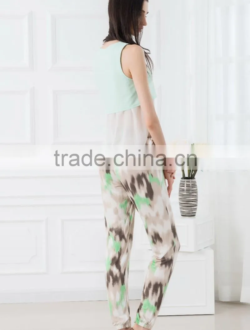 Cheap price woman tops and pants colour combination suits tank tops with pants fashion designs suits casual wear