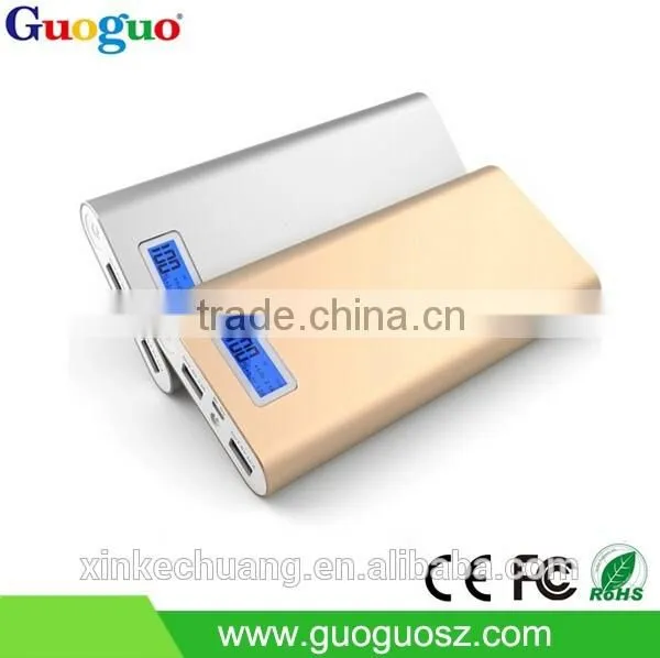 Hot Sale colorful 5000mah li-polymer portable power bank with bule LCD screen