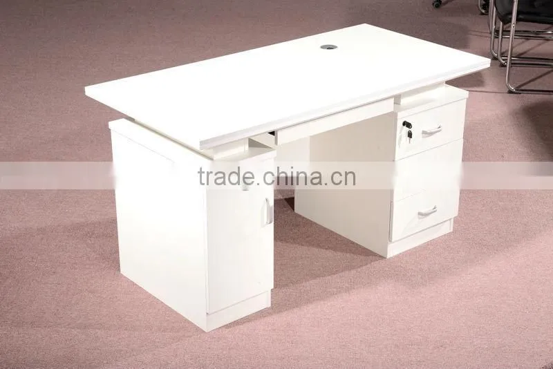 HC-M035 classic white wooden office staff desk with drawers