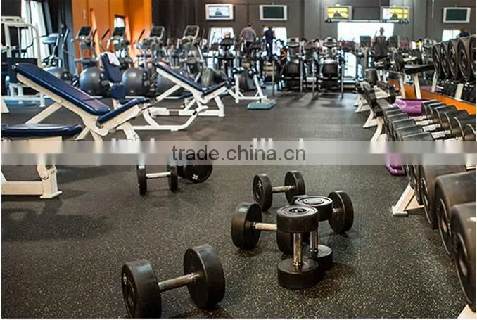 Qingdao 7king good quality anti slip and anti fatigue interlock treadmill usage rubber tile