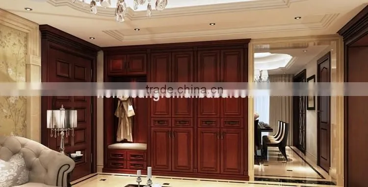 Bedroom Wardrobes Wooden 3 Doors Closet Sliding Solid Wood Wardrobe