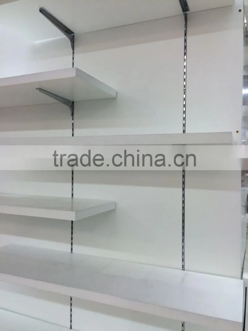 Retail store metal wall single slotted strut channel