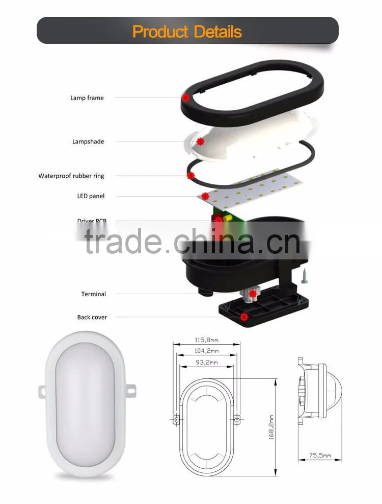 5.5W led Oval bulkhead lamp