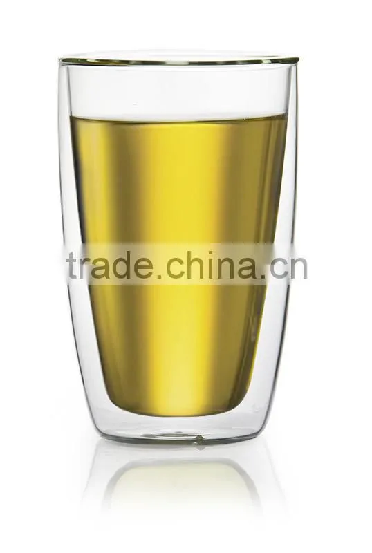 transparent borosilicate glass mug