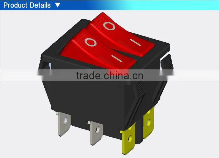 20A 250V Red light DPDT Electrical Switch