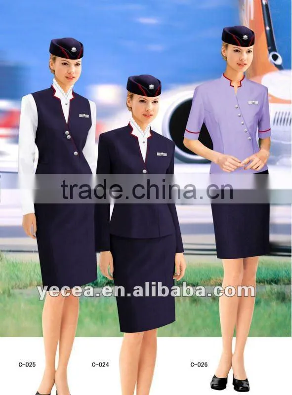 Classical smart design airline stewardess uniform