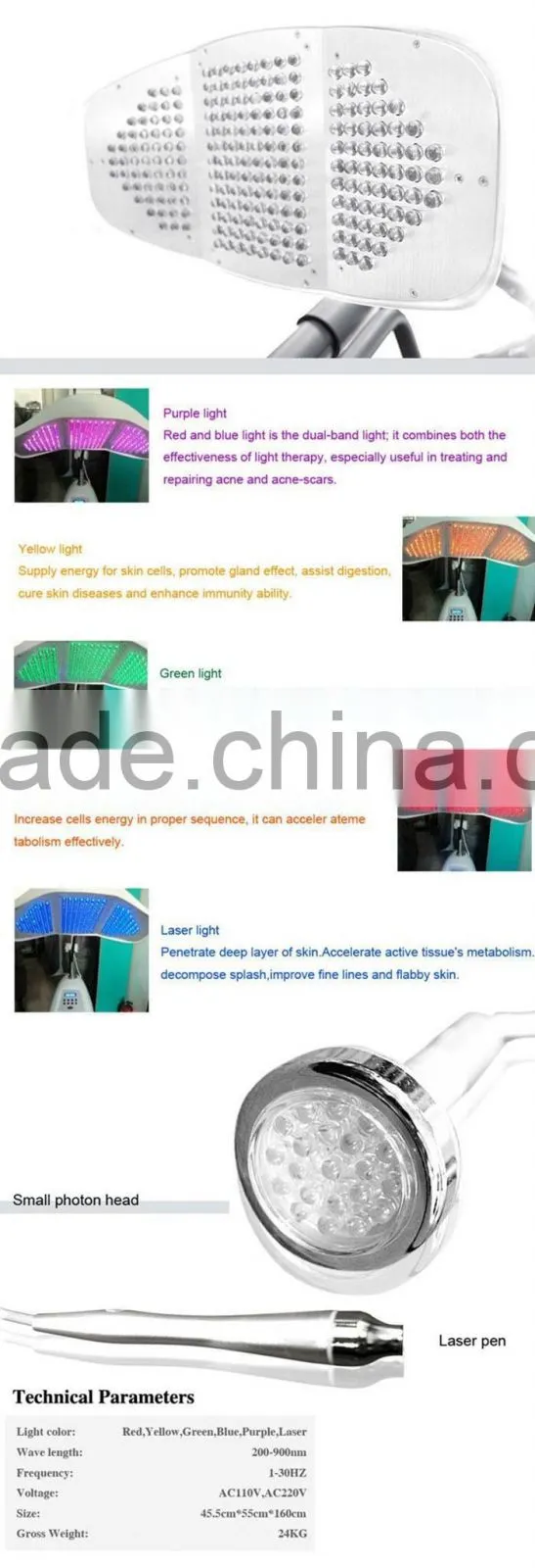 AYJ-M13 proffesional led light skin rejuvenation facial care / led light