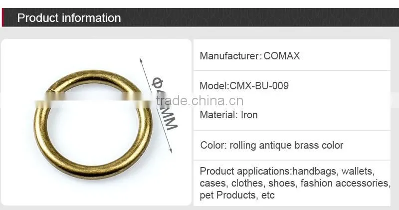 Rolling antique brass 41mm iron wire metal o ring