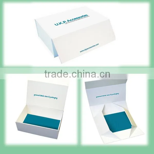 2015 white luxury cardboard paper foldable box