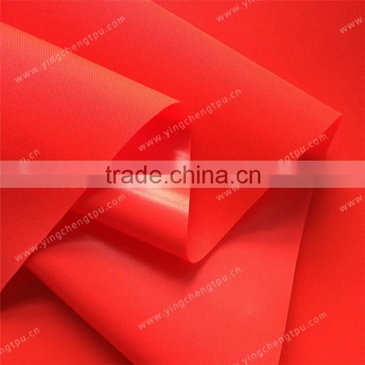 Inflatable Life Jacket Fabric Thermoplastic Polyurethane coated fluorescein red 210D Nylon Oxford Fabric