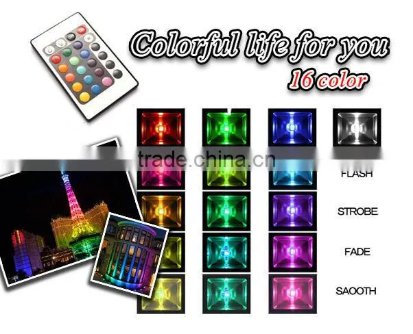 Generic Colorful 10w RGB LED Flood Light Landscape Lamp + Remote Control