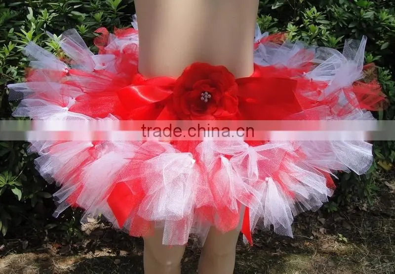 Hot sale baby handmade pettiskirts hand weave pettiskirts tutu dress with flower design